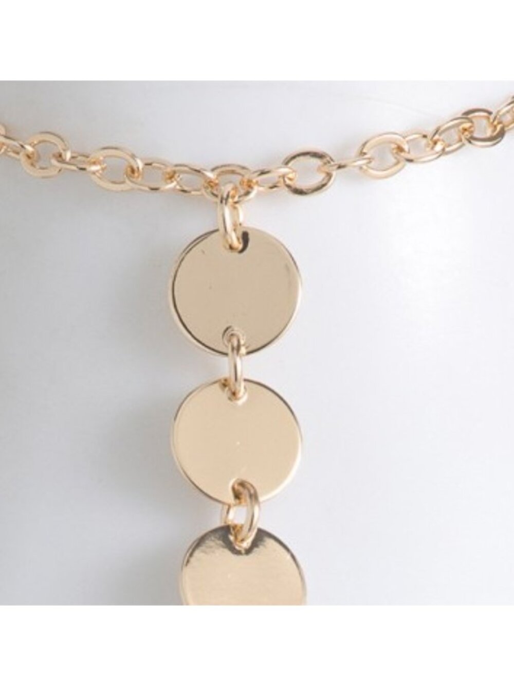 TRUE TO FORM 14kt Gold Plated Round Disc Cable Chain Hand Jewelry Bracelet - Picture 3 of 4